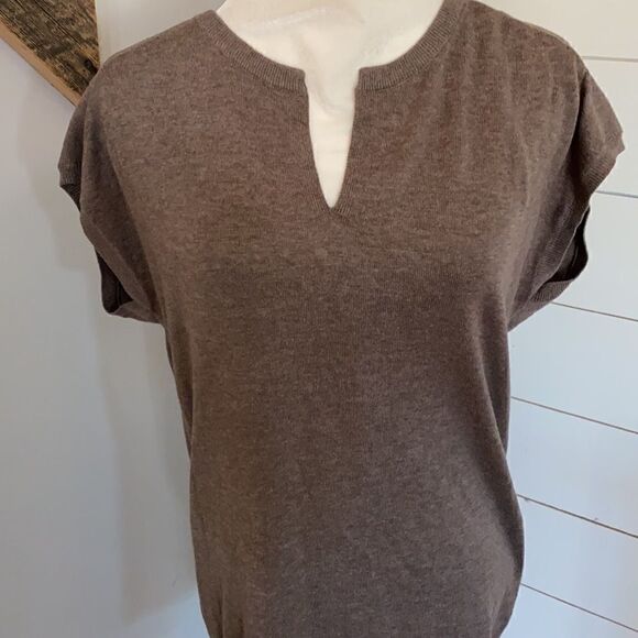 Athleta | Brown Intent Cap Sleeve V Neck Tunic Sweater Dress | S - Picture 3 of 7